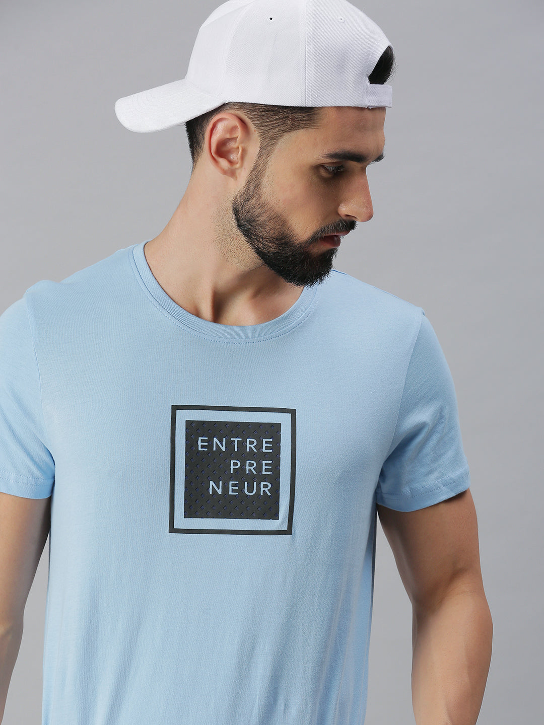 Light blue entrepreneur t-shirt for men