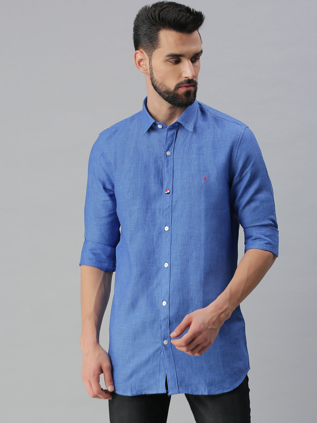 Shop Belted high waist cotton denim shirtdress | eShakti