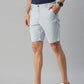 Light grey textured casual shorts