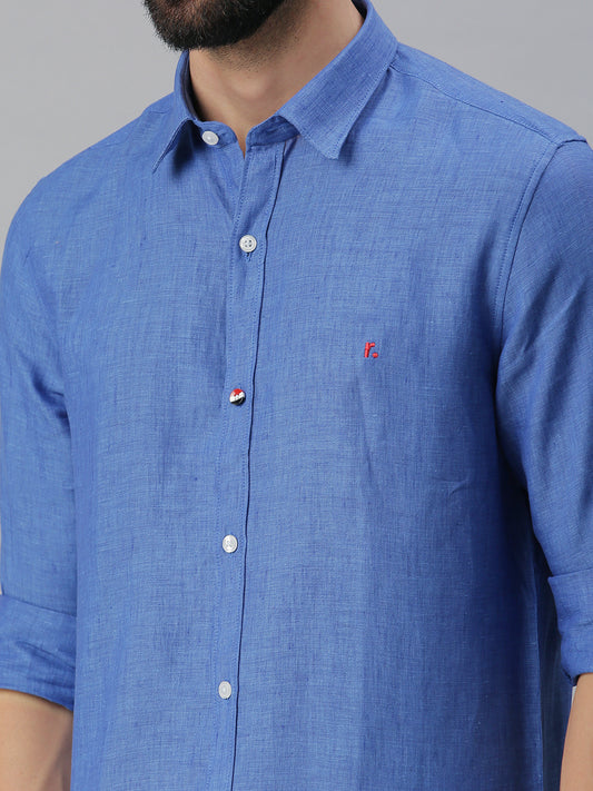 Blue full sleeve slim fit shirt